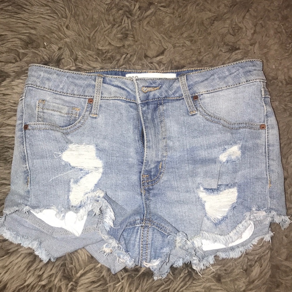 Light blue jean shorts
